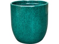 Keramický kvetináč, lesklá tyrkysová, pr. 14 x 13 cm