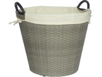 Kôš na krbové drevo polyratan sivý