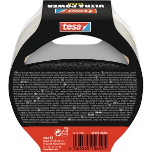 Tesa Ultra Power Clear opravná páska, 10m rolka, transparentná, pre neviditeľné opravy.