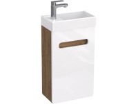 A-Interiéry Kúpeľňová skrinka Luna W 40 s keramickým umývadlom 40 cm, biela/dub