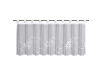 Sehlbach Vitrážová záclona s pútkami, Flower Wave, biela, 135 x 45 cm