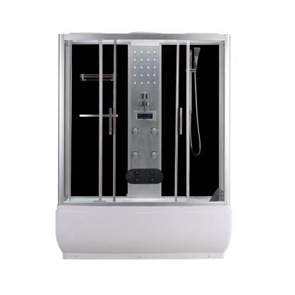 Kompletný sprchovací box Sanotechnik 85x150 s masážnym panelom, LED hlavovou sprchou a digitálnym ovládaním.