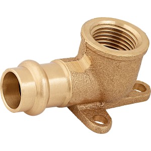 Lisovaná nástenná doska z červeného bronzu 15 mm x 18,6 mm (Rp 1/2) pre inštalácie medených rúrok.