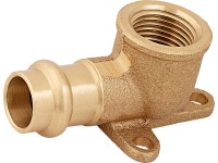 Lisovacie nástenné koleno červená mosadz, pr. 15 mm x 18,6 mm (Rp 1/2), 1 ks