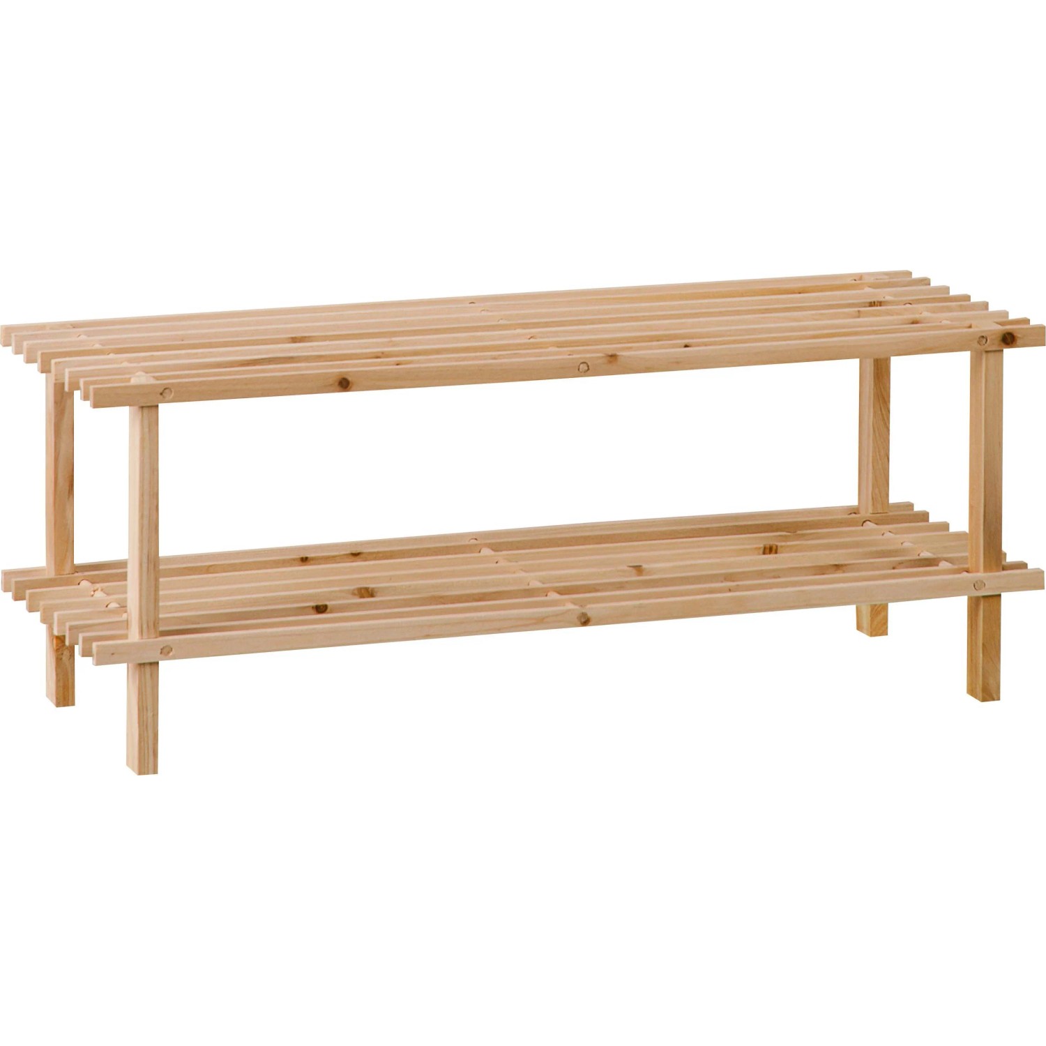 E-shop OBI Drevený regál na obuv 2-poschodový