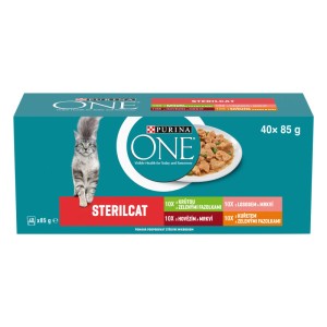 PURINA ONE Sterilcat Kapsičky pre mačky morka, losos, hovädzie, kura 40 x 85 g