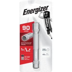 Energizer kovové LED svietidlo s 2xAA batériami, 50 lúmenov, dosah 36 m.
