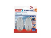 tesa Samolepiace háčiky Powerstrips L veľké oválne, chróm, 2 ks tesa Samolepiace háčiky Powerstrips L veľké oválne, chróm, 2 ks