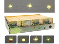 Svetelná reťaz do interiéru 3D, 20 LED tep. biela, strieb. drôt, rôzne druhy, 2m