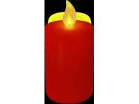 EURAKLES LED sviečka červená/žltý plamienok 100 x 50 mm, 1 ks