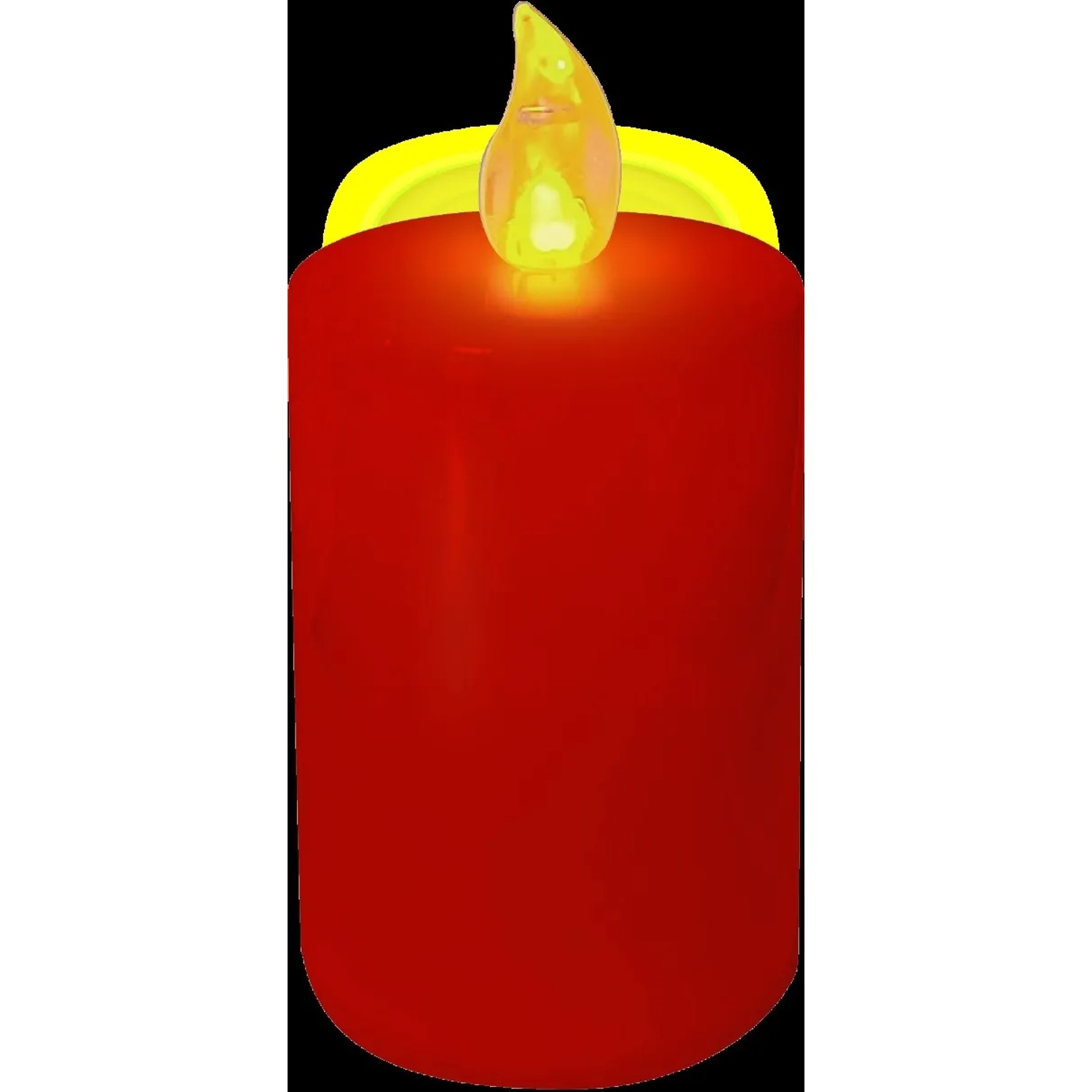 E-shop EURAKLES LED sviečka červená/žltý plamienok 100 x 50 mm, 1 ks