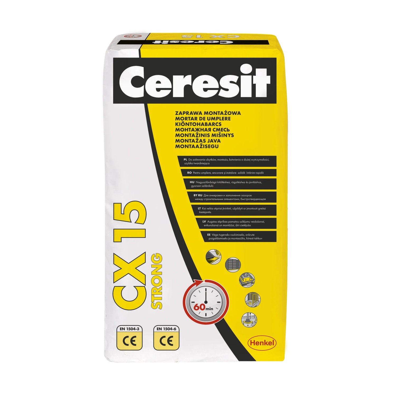 E-shop Ceresit Rýchlotvrdnúca montážna malta s vysokou pevnosťou CX 15, 25 kg