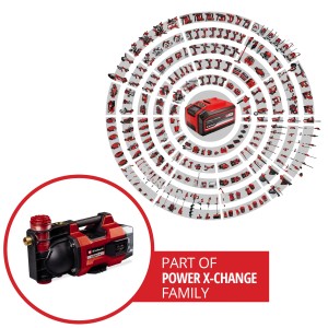 Einhell Aquinna 18/30 akumulátorové vodné čerpadlo, súčasť rodiny Power X-Change.