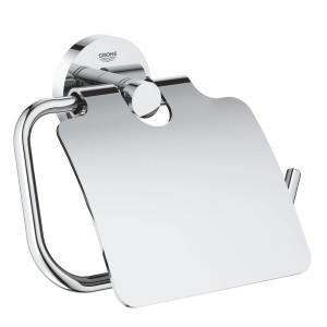 Grohe Essentials držiak toaletného papiera s vekom, chróm, skryté upevnenie.