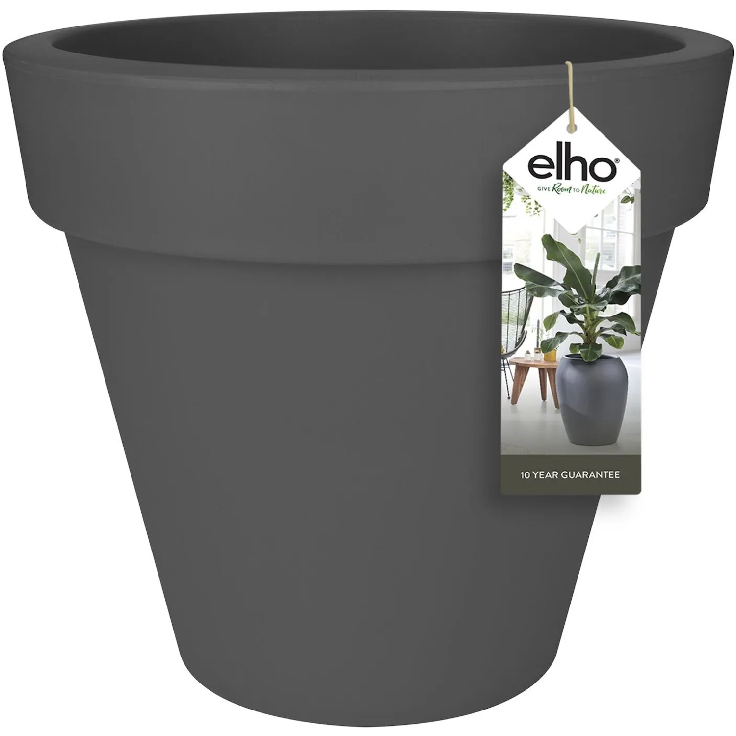 E-shop elho Kvetináč Pure Round antracitový, pr. 39 x 36 cm