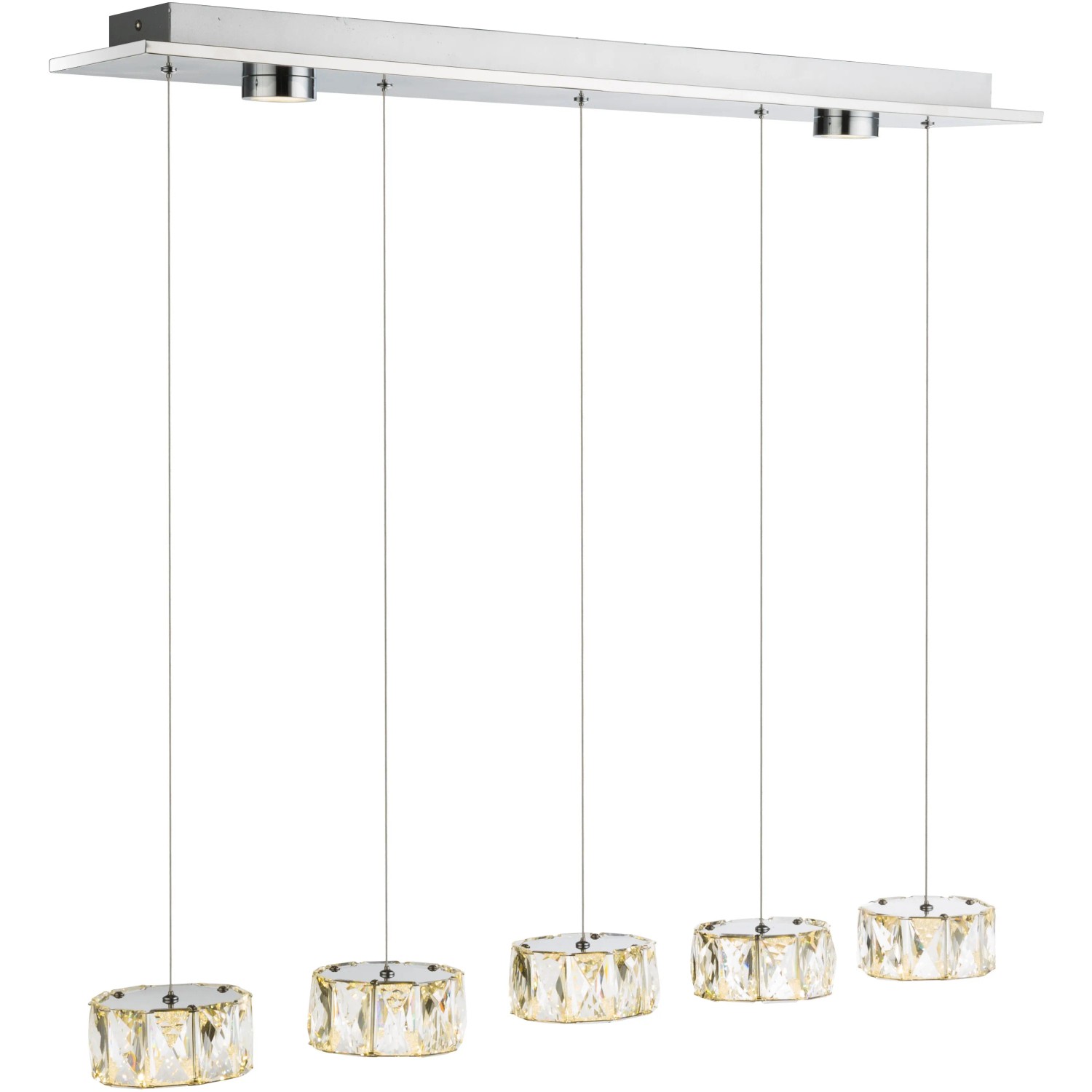 E-shop GLOBO LED závesné svietidlo AMUR, 48 W, chróm, 82 x 16 x 120 cm