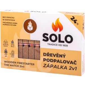 SOLO Drevený podpalovač ZÁPALKA 2v1, 24 ks