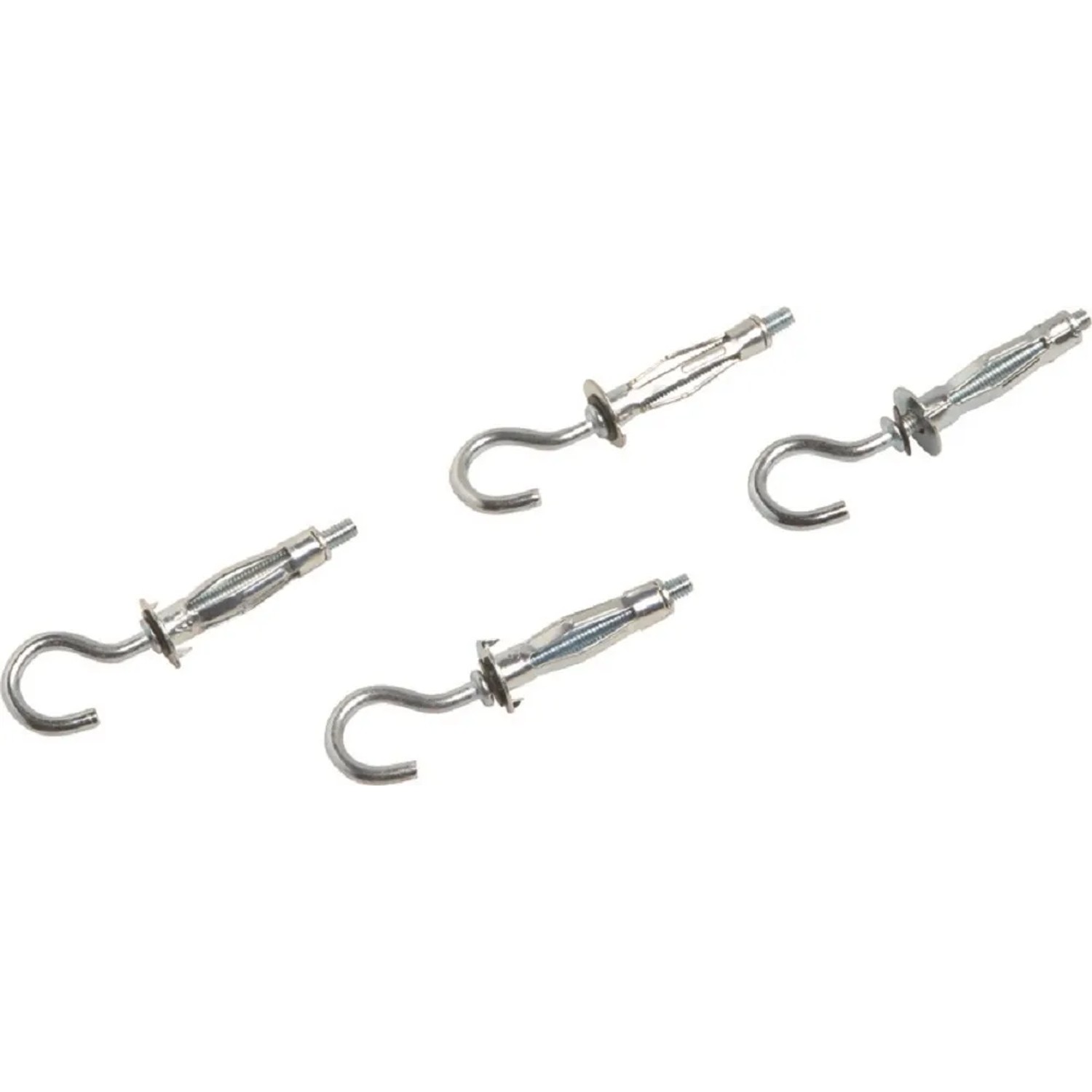 E-shop LUX-TOOLS Kovová dutinová hmoždinka 4 x 34 mm, vr. háku M4 x 70 mm, 4 ks