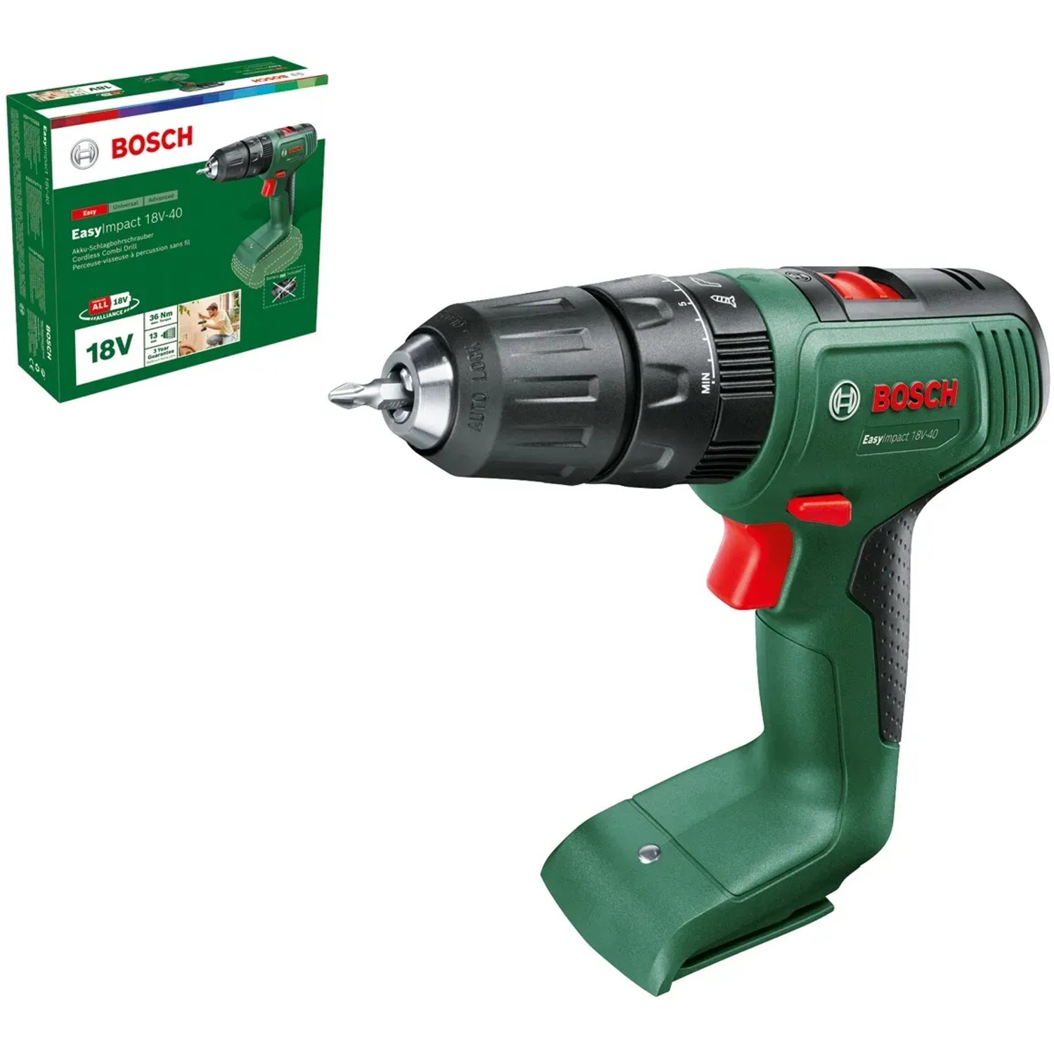 E-shop Bosch Aku kombinovaná vŕtačka Easy Impact 18V-40, bez aku