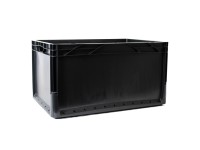 Surplus Systems Eurobox s plnou stenou, čierny, 62 l, 600 x 400 x 320 mm