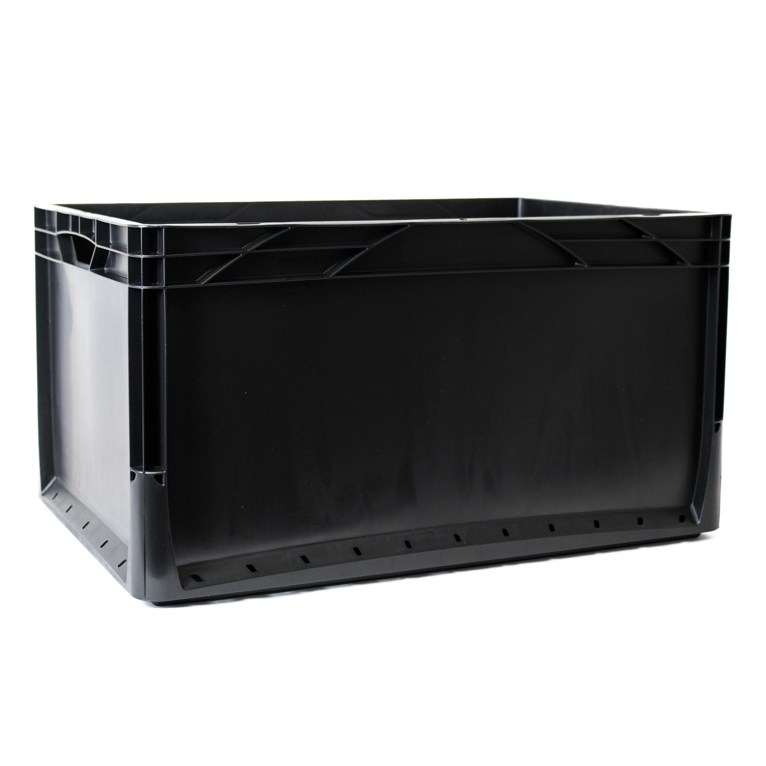 E-shop Surplus Systems Eurobox s plnou stenou, čierny, 62 l, 600 x 400 x 320 mm