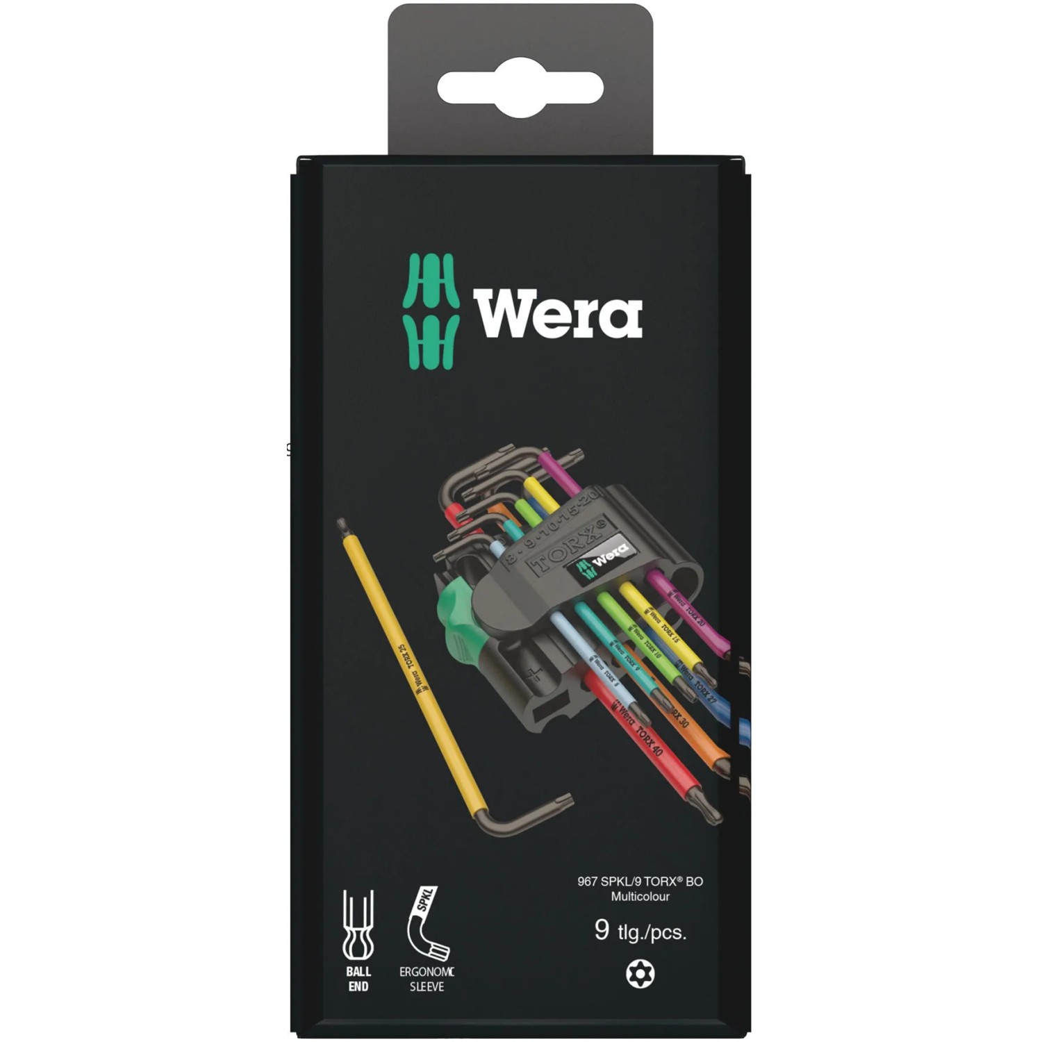 E-shop Wera Súprava uhlových kľúčov 967/9 TX BO Multicolour 1 SB BlackLaser, 9dielna