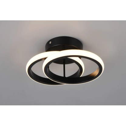 Reality Stropné LED svietidlo Kasia 7W 800lm 3000K matná čierna 26,5 x 18,5 cm