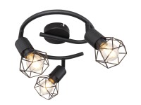 GLOBO Stropné svietidlo XARA I čierna E14 40 W pr. 230 x 180 mm