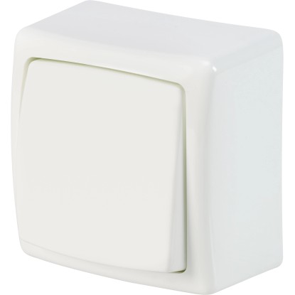 OBI Vypínač/ prepínač krémový biely 6,3 x 6,3 x 3,1 cm