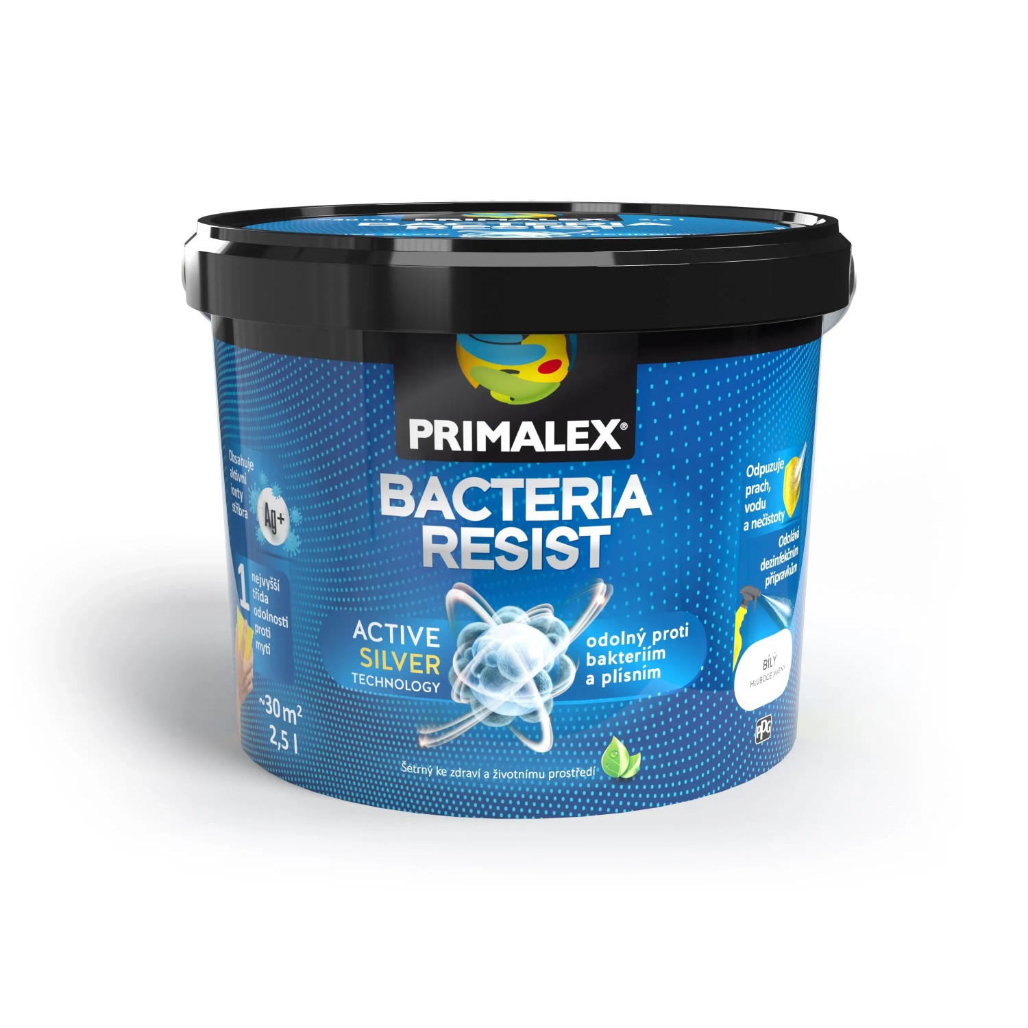 E-shop PRIMALEX Vnútorný maliarsky náter Bacteria Resist biely 2,5 l