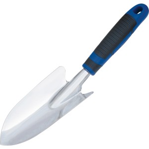 LUX Comfort ručná lopatka, 35 cm, nerezová oceľ, s modro-čiernou rukoväťou na starostlivosť o záhradu a záhony.