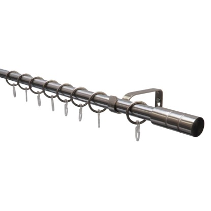 Gardinia Kompletná sada záclonovej tyče valec pr. 19mm, kov vzhľad nerezu, 120cm
