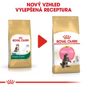 Royal Canin Maine Coon Kitten krmivo pre mačatá, porovnanie dvoch balení.