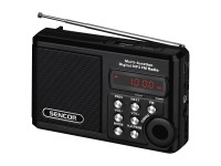 Sencor Vreckové rádio SRD 215 B s USB/MP3, čierna