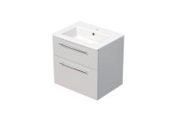 INTEDOOR Kúpeľ.skriňa+umývadlo BEE, úchyt chróm, 2 zás., š. 61 cm, biela lesk