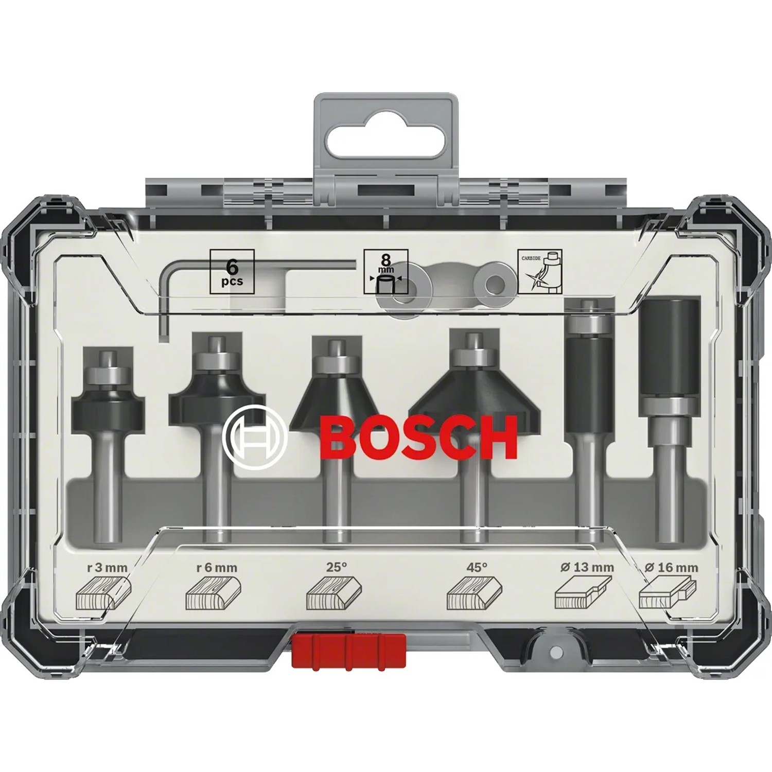 E-shop Bosch Súprava fréz s 8 mm vretenom Trim&Edging, 6 ks