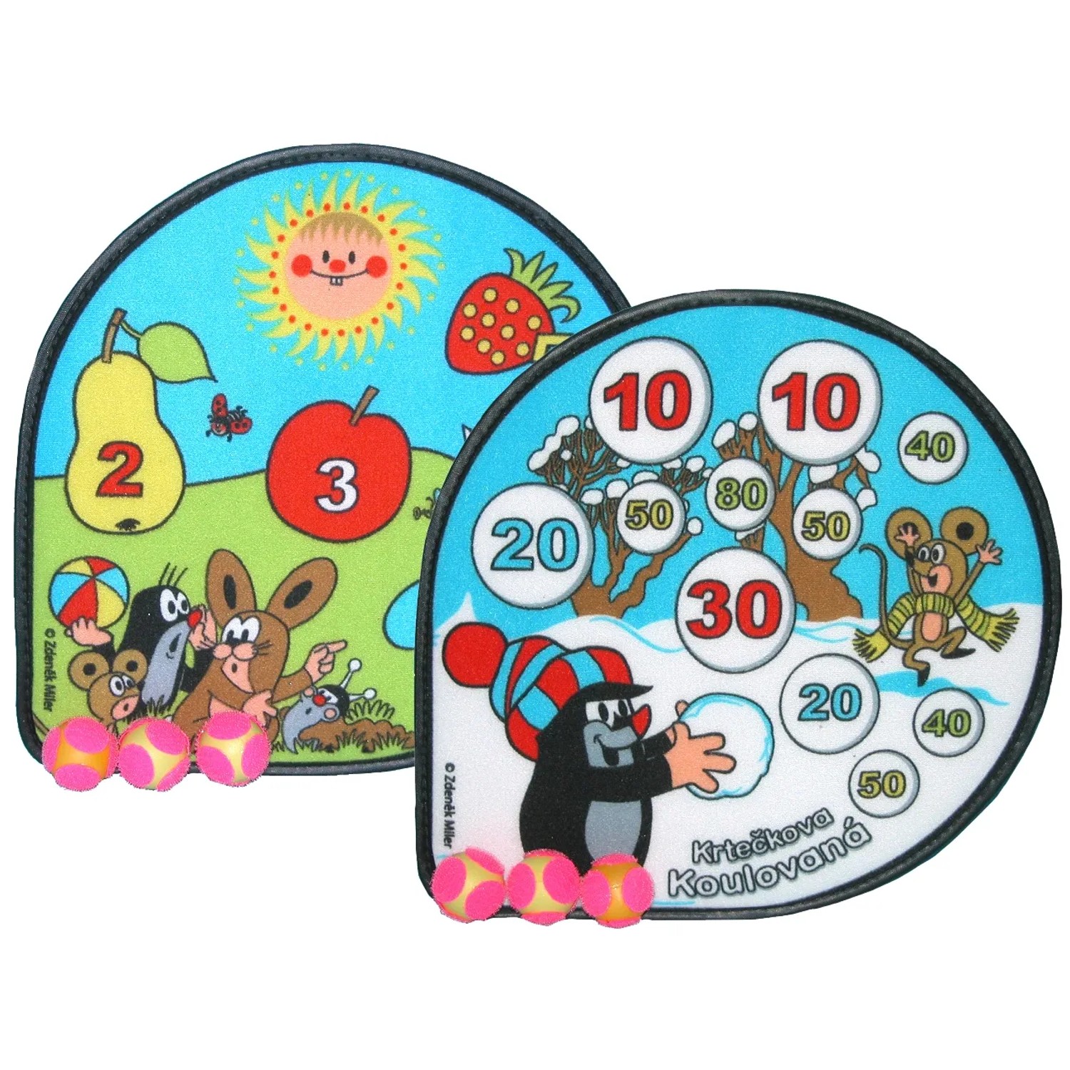 E-shop Wiky Terč motív Krtko suchý zips, rôzne druhy, 1 ks, 32 x 31 cm