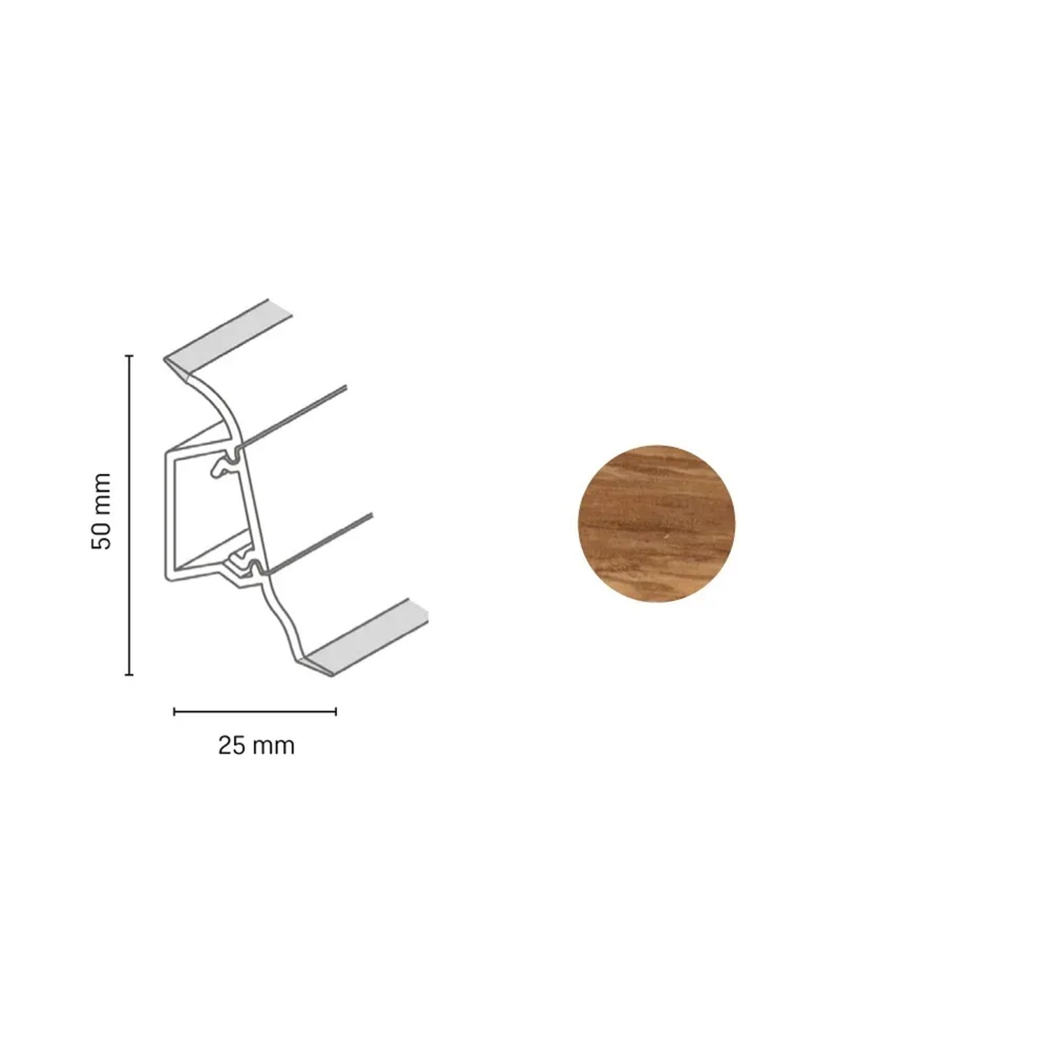 E-shop Döllken Profiles Lišta SLK 50 2141 dub keltský 50 x 25 x 2500 mm