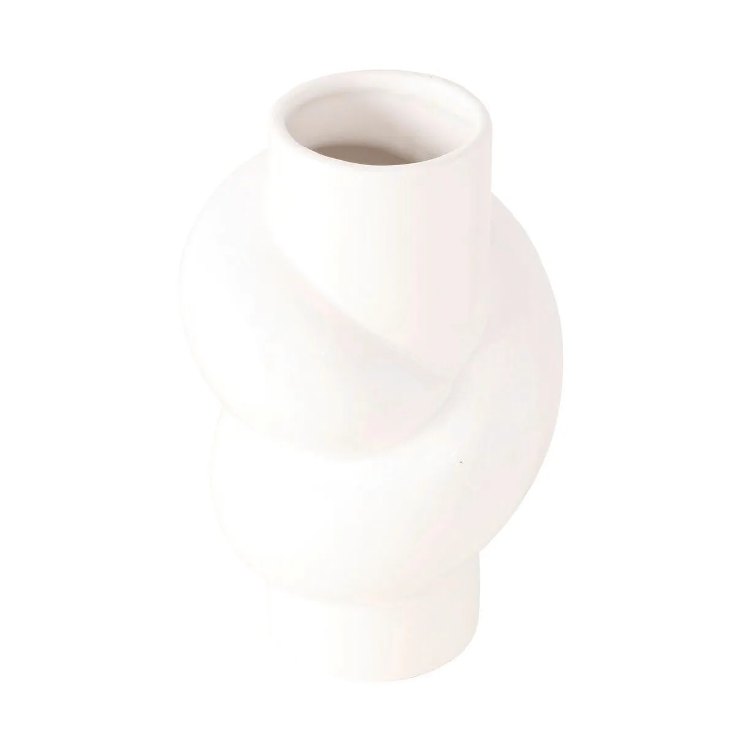 E-shop Boltze Dekoratívna váza z kameniny Heya, biela, pr. 13,4 x 20,3 cm