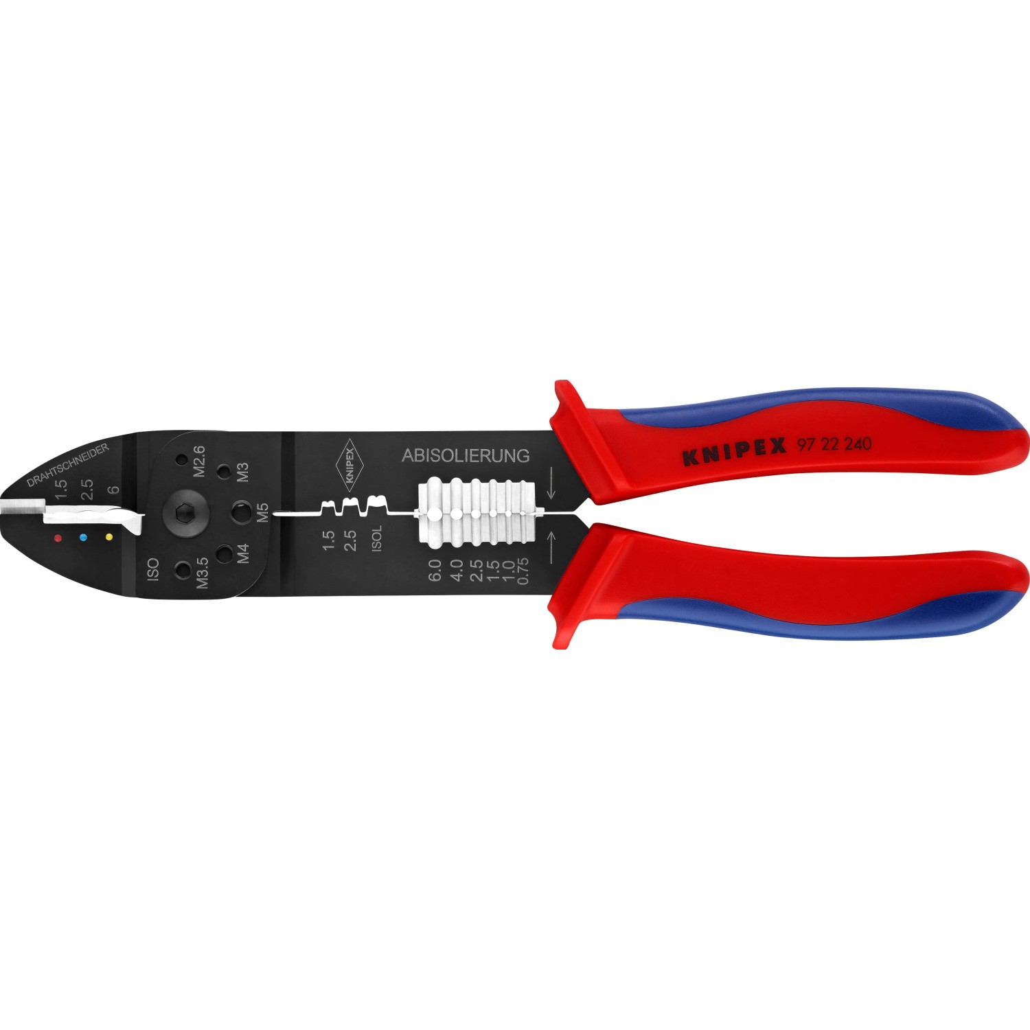 E-shop Knipex Lisovacie kliešte, čierno lakované, viaczložkové návleky, 240 mm