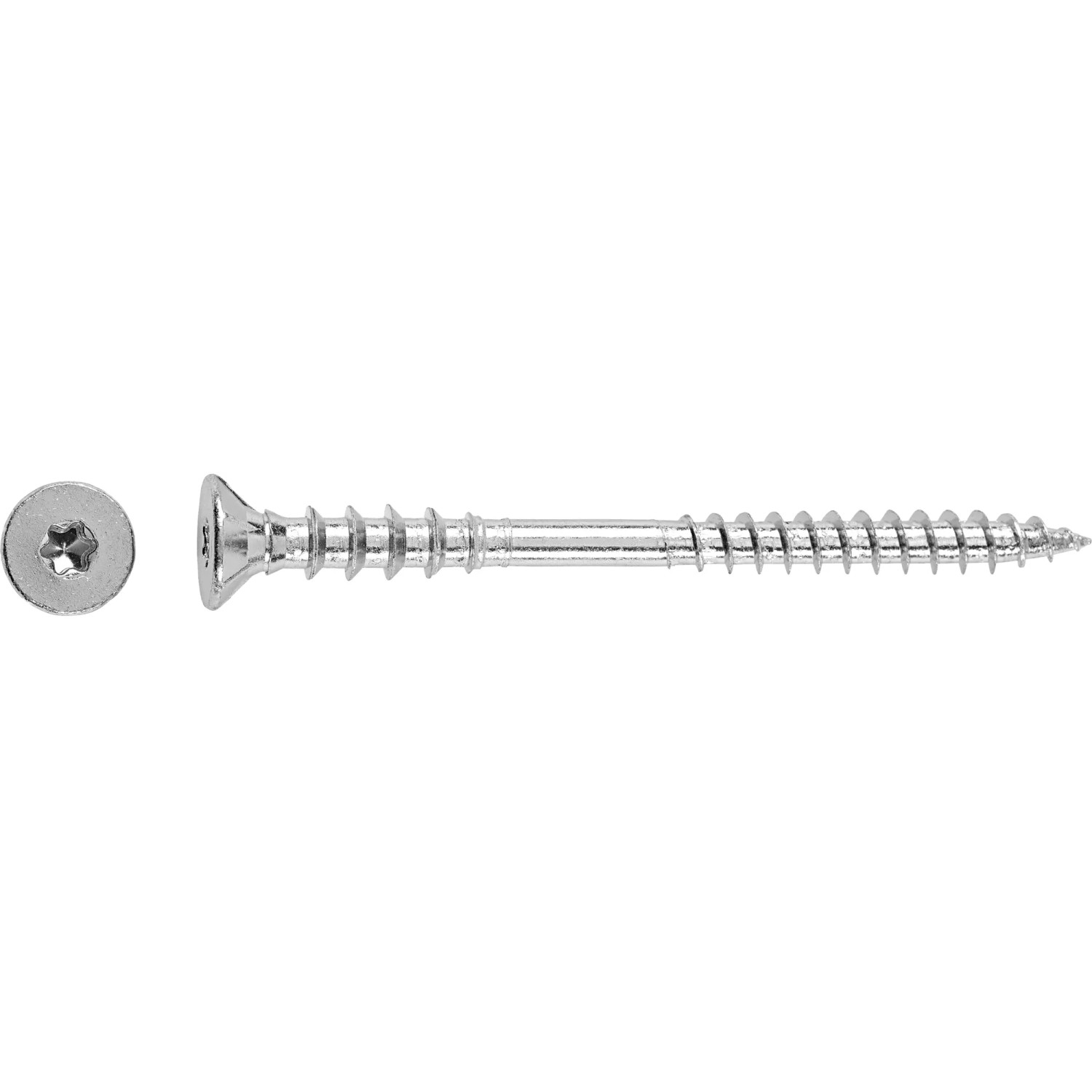 E-shop Nastavovacia skrutka so zápustnou hlavou TX25 bielo pozinkovaná 6 x 80 mm, 50 ks