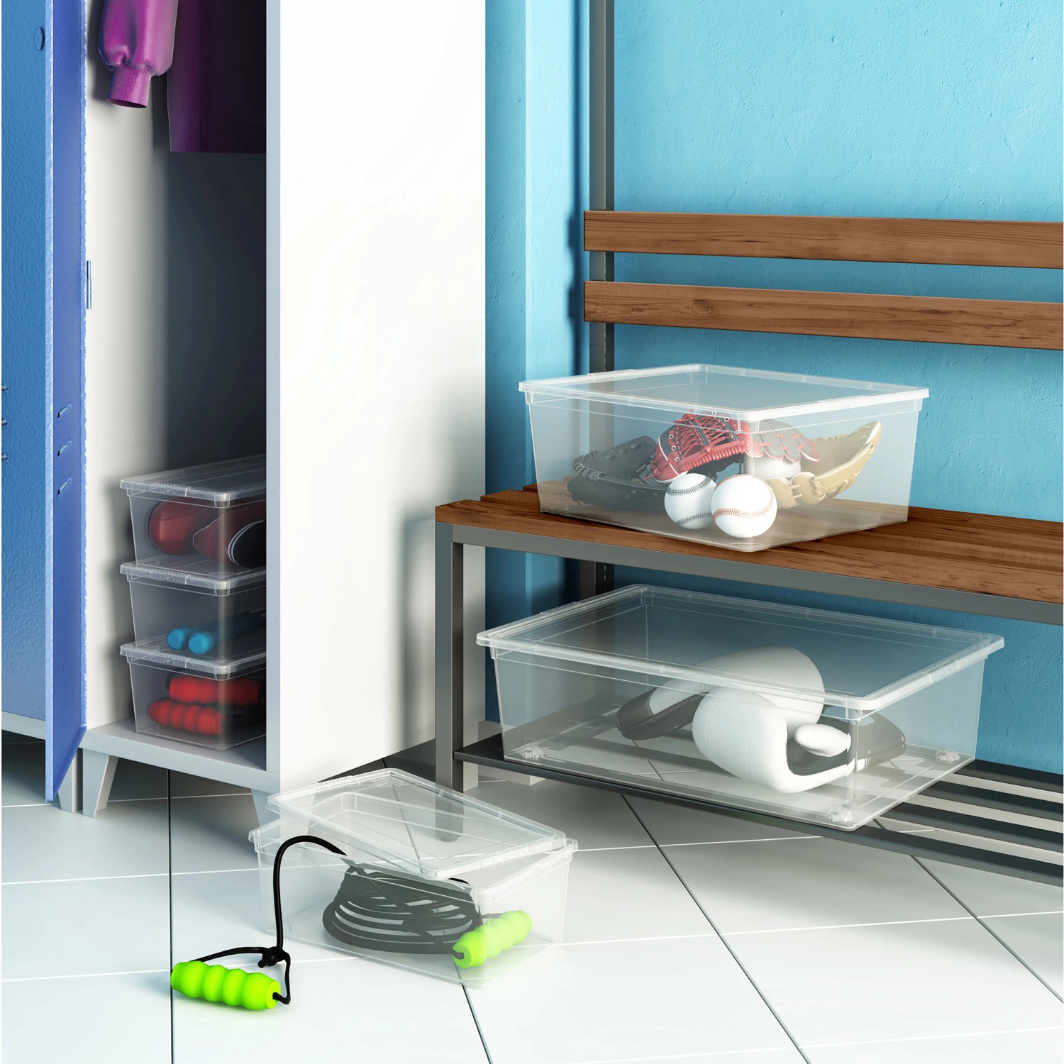 Kis Úložný box s kolieskami a vekom C Transparent XL, 30,5 x 55 x 38,5 cm