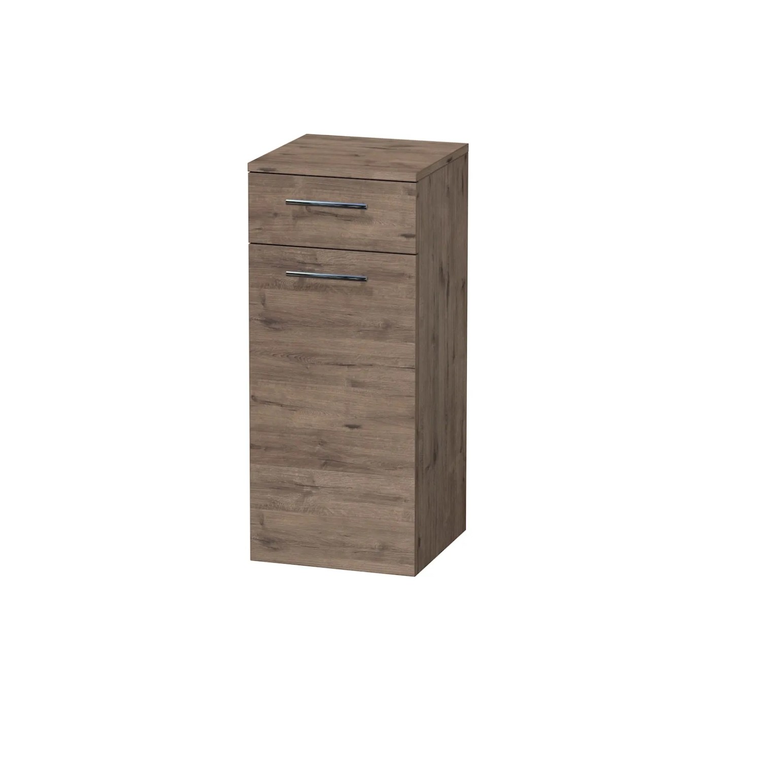 E-shop INTEDOOR Nízka skriňa BEE ľavá, úchyt chróm, š. 35 cm, dub Wellington