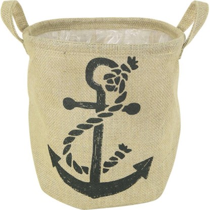 Košík na rastliny jutový s obrázkom kotvy 24 cm
