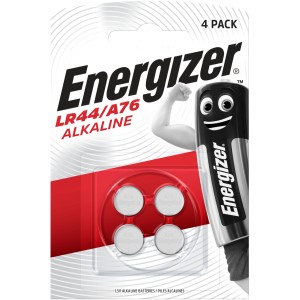 Energizer A76 LR44 gombíkové batérie, 1,5V, balenie 4 ks, alkalické batérie pre elektroniku.