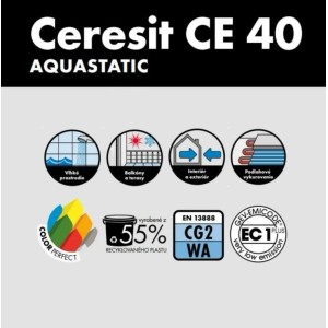 Ceresit Flexibilná škárovacia hmota CE 40 Aquastatic Graphite, 5 kg