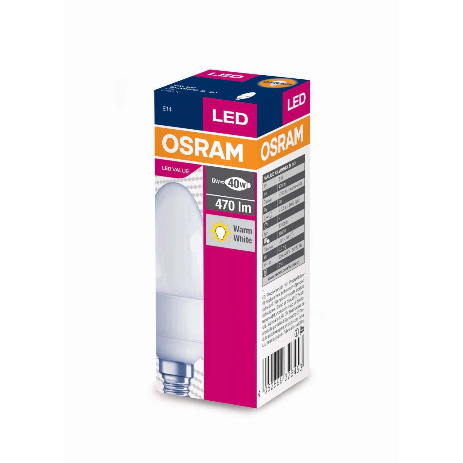 E-shop LED žiarovka VALUE Classic B40 teplá biela