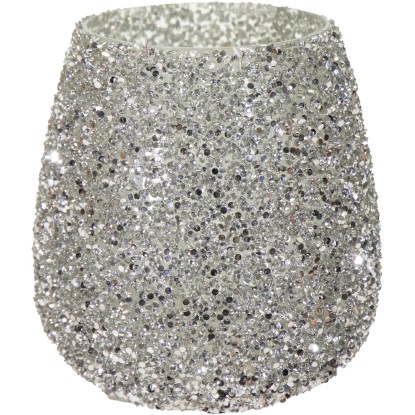 Mega Collections Kvetináč Strass Cauldron strieborná pr. 12 x 12,5 cm