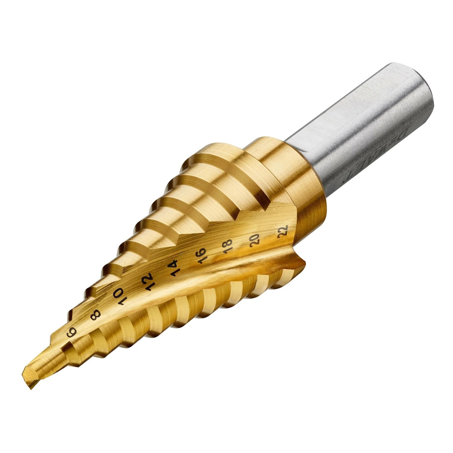 DeWALT Titánový stupňovitý vrták do kovu, stopka pr. 10 mm, 4-22 mm