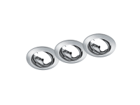 Trio Vstavané svietidlo Jura 3 x GU10, chróm pr. 80 mm